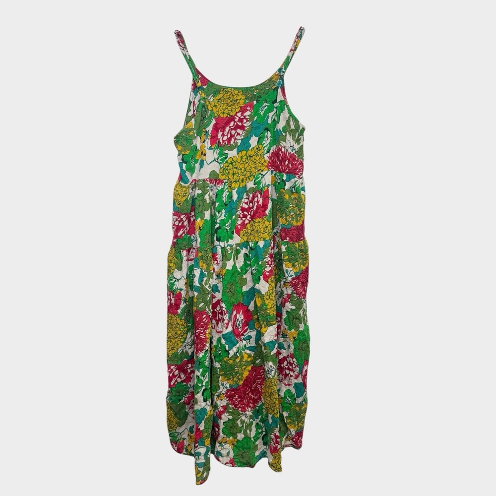 YesNo Tiered Bohemian Floral Print Sundress Women 2X Multicolor Artsy Retro